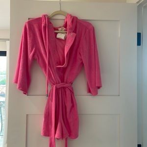 Pink terry cloth romper